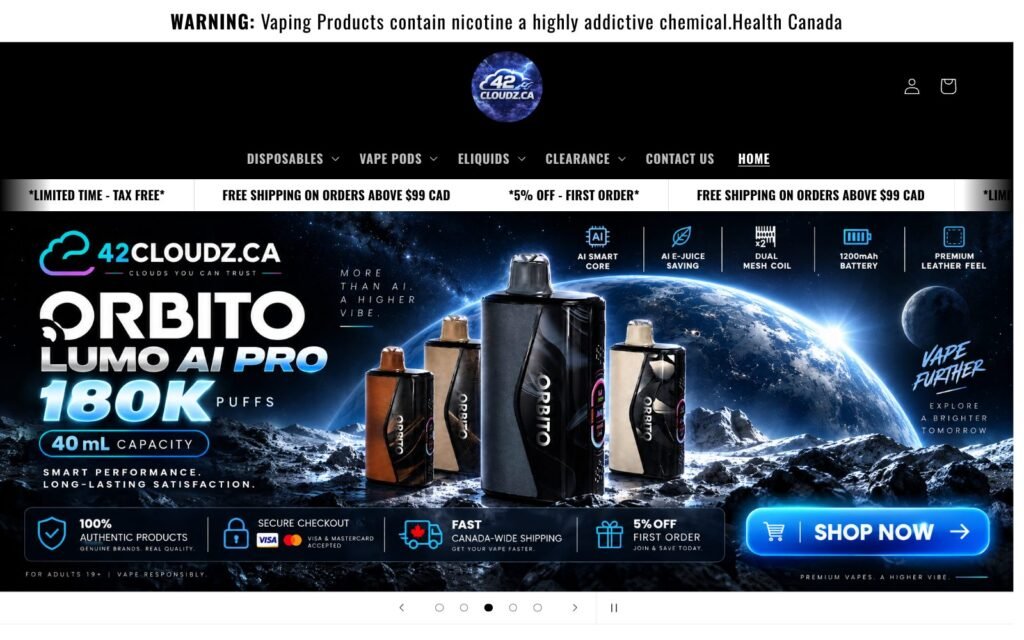 42 Cloudz storefront homepage, rebuilt on a new Shopify theme